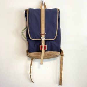 Mountain Khaki Laptop Flap Backpack Navy Tan